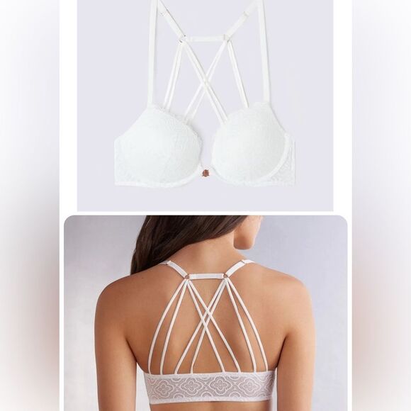 Intimissimi Sutia push-up cross back lace bra 32B - Picture 1 of 10
